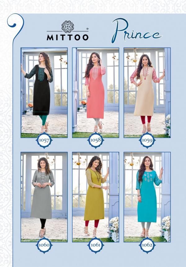 Mittoo Prince Designer Stright Cut Kurtis Collection